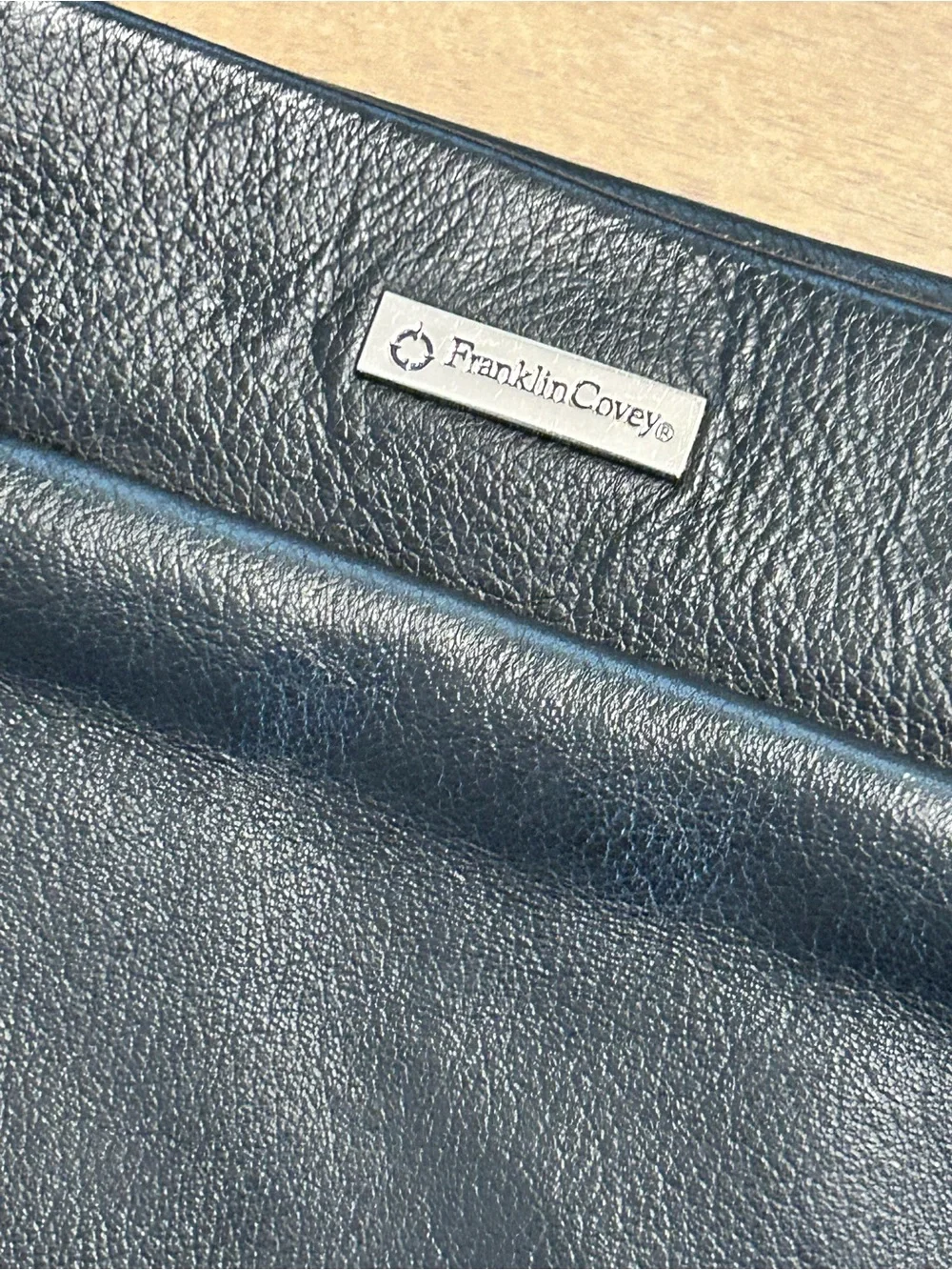 Black Leather Purse Bag Franklin Covey Briefcase Work Tote Shoulder Bag Business - Picture 3 of 16